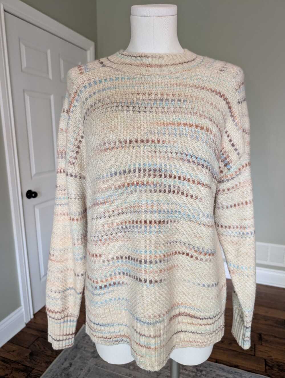 Reitmans Women's Sweater Soft Cozy Knit Pullover Crewneck Striped Tagged XXL